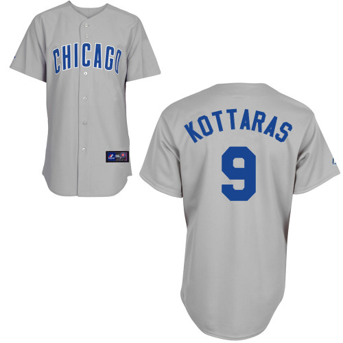 George Kottaras #9 Youth Baseball Jersey-Chicago Cubs Authentic Road Gray MLB Jersey